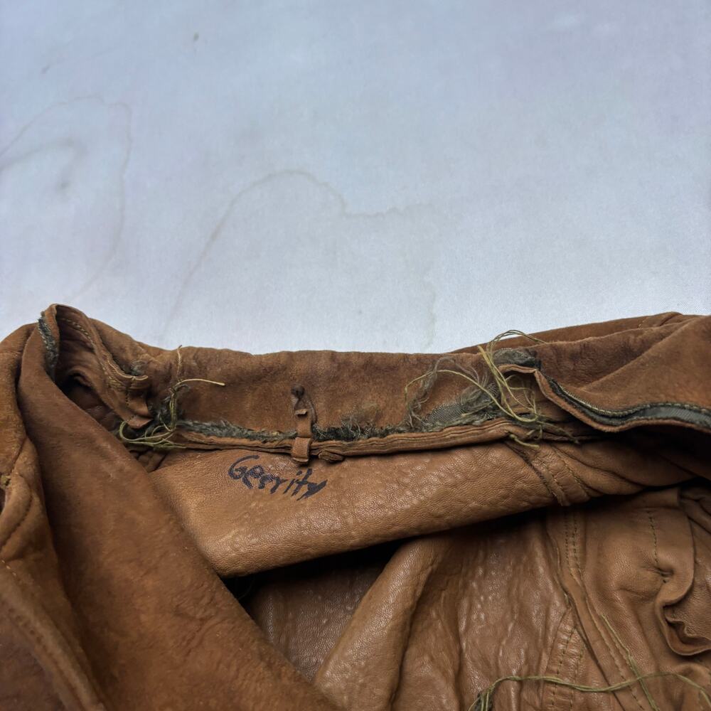 Vintage 30s Buckskin Chore Sports Coat Leather Jacket Mens 19.5x26 Western Retro - Picture 14 of 16